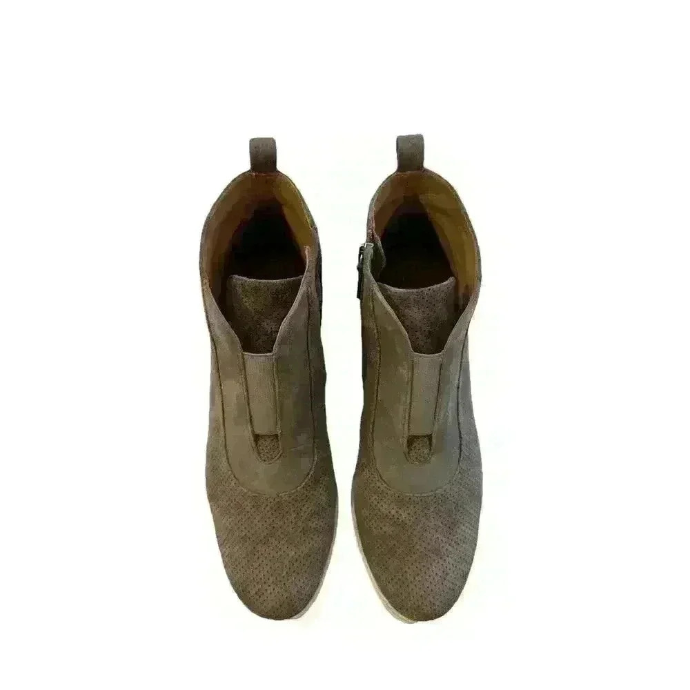 Linea Paolo Women’s 9m Gray Suede Wedge Sneaker Boot Ankle Bootie